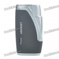 Double-Flame Butane Jet Torch Lighter with Cigar Hole Punch Double-Flame Butane Jet Torch Lighter with Cigar Hole Punch