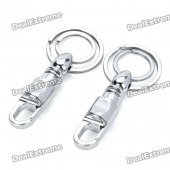 Durable Double-ring Climbing Carabiner Keychain - Silver (Pair)