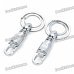 Durable Double-ring Climbing Carabiner Keychain - Silver (Pair)