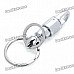 Durable Double-ring Climbing Carabiner Keychain - Silver (Pair)