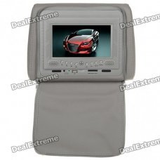 Car Headrest 7" LCD DVD Media Player with FM/AV-Out/USB/SD - Grey