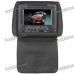 Car Headrest 7" LCD DVD Media Player with FM/AV-Out/SD - Black (DC 12V)