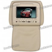 Car Headrest 7" LCD DVD Media Player with FM/AV-Out/SD - Beige
