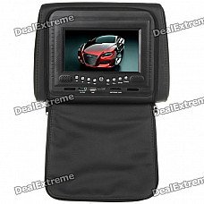 Car Headrest 7" LCD DVD Media Player with FM/AV-Out/USB/SD - Black Car Headrest 7" LCD DVD Media Player with FM/AV-Out/USB/SD - Black