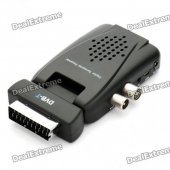 DVB-T TV022 Mini Digital Terrestrial Receiver with SD/MS/MMC Slot - Black