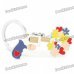 Gun Shooting Out A Bunch of Flower Style Keychain - Silver + Yellow + Purple