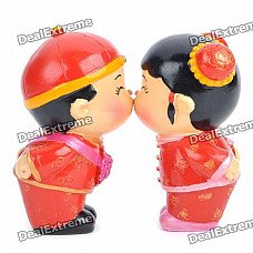 Chinese Style Magnetic Kissing Couple Dolls (Pair)