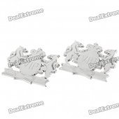 Crown "VIP" Myth Lions Pattern Car Decoration Sticker - Silver