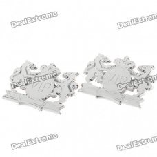 Crown "VIP" Myth Lions Pattern Car Decoration Sticker - Silver