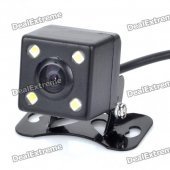 4-LED Waterproof Vehicle Car Rear View Camera Video - Black (12V/PAL)