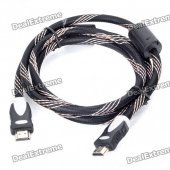 Version 1.4 HDMI-HDMI Gold-plating PVC Cable - Black + Golden (1.5m Length)