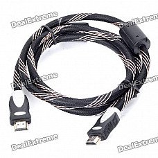 Version 1.4 HDMI-HDMI Gold-plating PVC Cable - Black + Golden (1.5m Length)