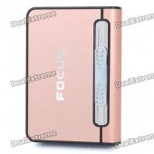 Focus Copper Wiredrawing Cigarette Case Dispenser with Butane Jet Torch Lighter (Holds 12)