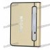 Focus Gold Wiredrawing Cigarette Case Dispenser with Butane Jet Torch Lighter (Holds 12)