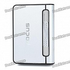 Focus Silver Wiredrawing Cigarette Case Dispenser with Butane Jet Torch Lighter (Holds 12)