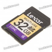 Genuine Lexar SDHC SD Memory Card - 32GB (Class 4)