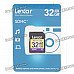 Genuine Lexar SDHC SD Memory Card - 32GB (Class 4)