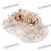 Sweat Heat Style Couple Teddy Bears Wedding Ring Cushion/Pillow - Light Yellow + White