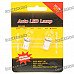 T10 0.3W 8000K 60LM 6x3528 LED White Light Bulbs for Car (Pair/12~14V)