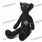 Stylish Fabric Art Cartoon Bear Style Doll Toy - Black (Posture Adjustable)