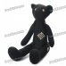 Stylish Fabric Art Cartoon Bear Style Doll Toy - Black (Posture Adjustable)