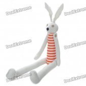 Fabric Art Rabbit Style Doll Toy with Long Feet - White + Orange (Posture Adjustable)