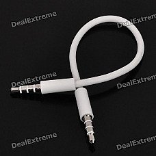 3.5mm Male to Male M/M Audio Connection Cable - White (11cm-Length) 3.5mm Male to Male M/M Audio Connection Cable - White (11cm-Length)