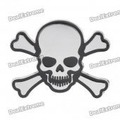 Fashionable Skull Head Style Car Decoration Sticker - Silver + Black