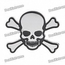 Fashionable Skull Head Style Car Decoration Sticker - Silver + Black