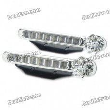 Wind Powered Car Decorative 8-LED White Lights - Pair