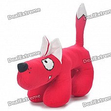 Fabric Art Cute Cartoon Dog Style Doll Toy - Red