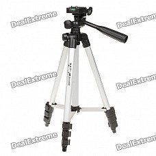 Universal Retractable Camcorder Camera Tripod - Silver + Black