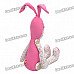 Stylish Fabric Art Rabbit Style Doll Toy - Pink + White (Posture Adjustable)