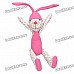 Stylish Fabric Art Rabbit Style Doll Toy - Pink + White (Posture Adjustable)