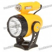 Car Cigarette Powered Magnet Bottom 180 Degree Rotatable 400LM 5-LED Yellow Light Spotlight (DC 12V)