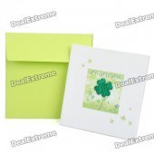 3D Lucky Clover Pattern Holiday Congratulations Gift Card with Envelope