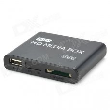 Mini 1080P HD Media Player with HDMI/AV/USB/SD/MMC - Black Mini 1080P HD Media Player with HDMI/AV/USB/SD/MMC - Black