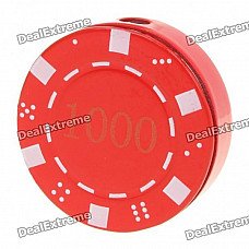 Aluminum Alloy Bargaining Chip Style Butane Lighter - Red