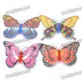 Decorative Beautiful Magnetic Butterfly Fridge Sticker - Random Style/Color (4 Piece Pack)