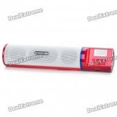 1" LCD Portable Fashion Music Speaker Player with FM/Line In/USB/SD - Red