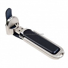 Classy Leather and Steel USB 2.0 Jump/Flash Drive (2GB)
