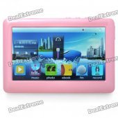 Portable 4.3" Touch Screen Multi-Media Player w/ FM / 3.5mm Jack / TV-Out / TF Slot - Pink (4GB)