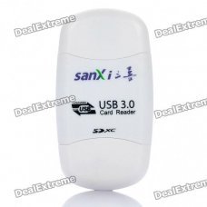 Super Speed USB 3.0 SD/TF Card Reader - White