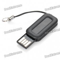Mini Retractable USB Flash Drive - Black (2GB)