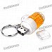 Beer Mug Style USB Flash/Jump Drive with Key Ring - Yellow + White (2GB)