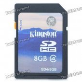 Genuine Kingston SDHC Flash Memory Card - 8GB (Class 4)