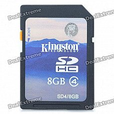 Genuine Kingston SDHC Flash Memory Card - 8GB (Class 4)