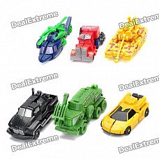 Transformable Tank + Car Assembly Toys Set - Random Color (6-Piece)