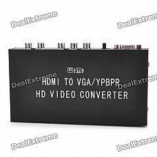 HDMI to VGA + YPBPR + R/L AUDIO Converter - Black HDMI to VGA + YPBPR + R/L AUDIO Converter - Black