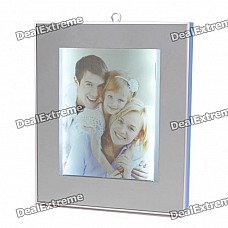 USB Powered 6.5" Magic Mirror Photo Frame w/ 10-LED - Silver + Blue USB Powered 6.5" Magic Mirror Photo Frame w/ 10-LED - Silver + Blue